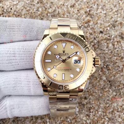SWISS 3135 Rolex Yacht-Master All Gold Replica Watch - New Movement